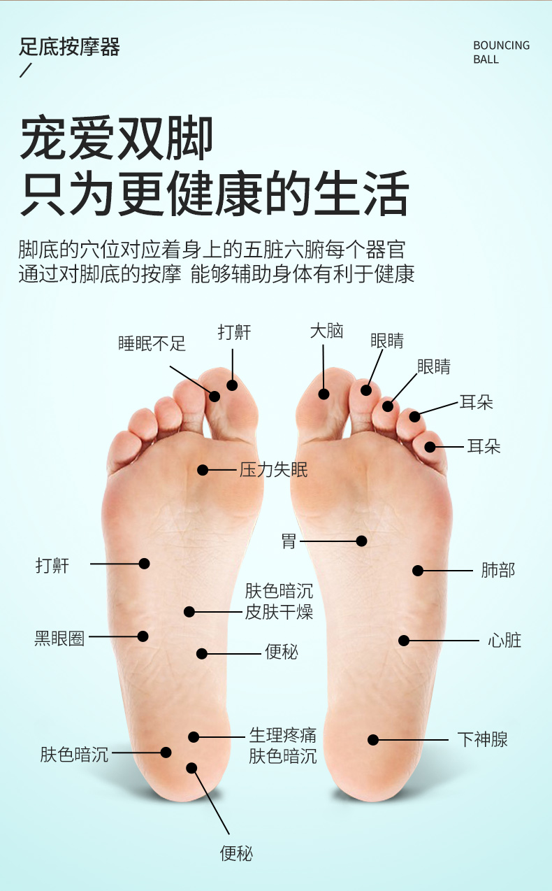 小米mi生态米家通用指压板脚底按摩器滚轮踩脚指压板按摩脚垫球家用