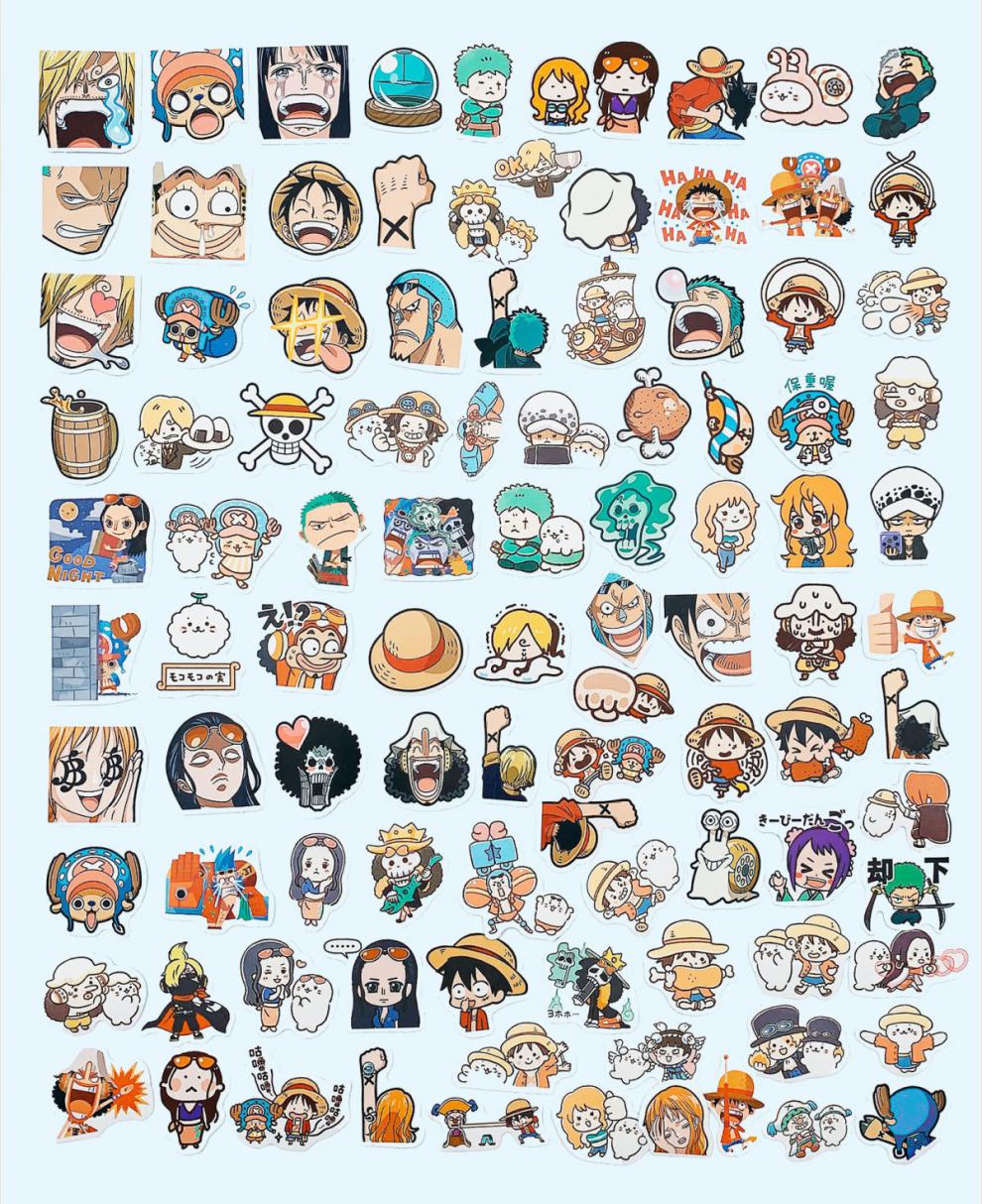 恋卡侬海贼王贴纸笔记本100张海贼王周边贴纸路飞动漫涂鸦手帐素材