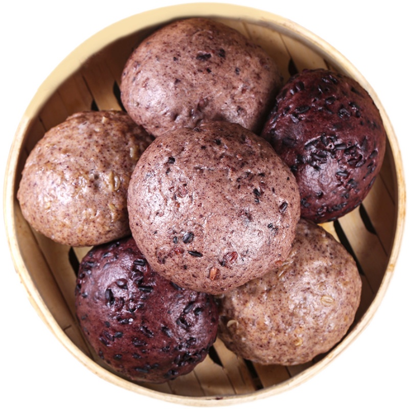 三色米糙米杂粮黑全麦燕麦馒头精健身减0低脂肪食品粗粮主食 【0脂肪