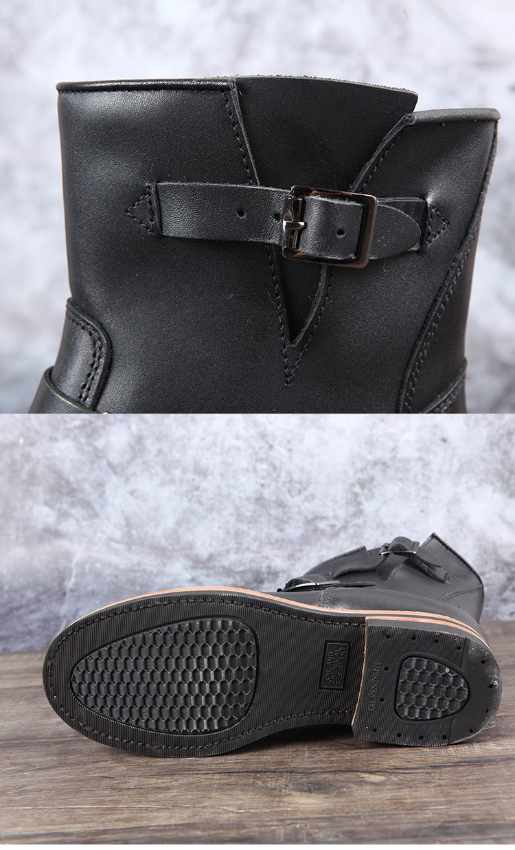 3516厂固特异上线中帮工程师靴高筒皮靴摩托靴机车靴骑马靴品质定制款
