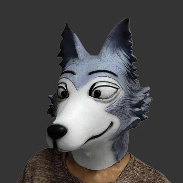 大灰狼面具 动物头套狂想曲雷格西面具 狼尾巴狼爪手套大灰狼万圣节