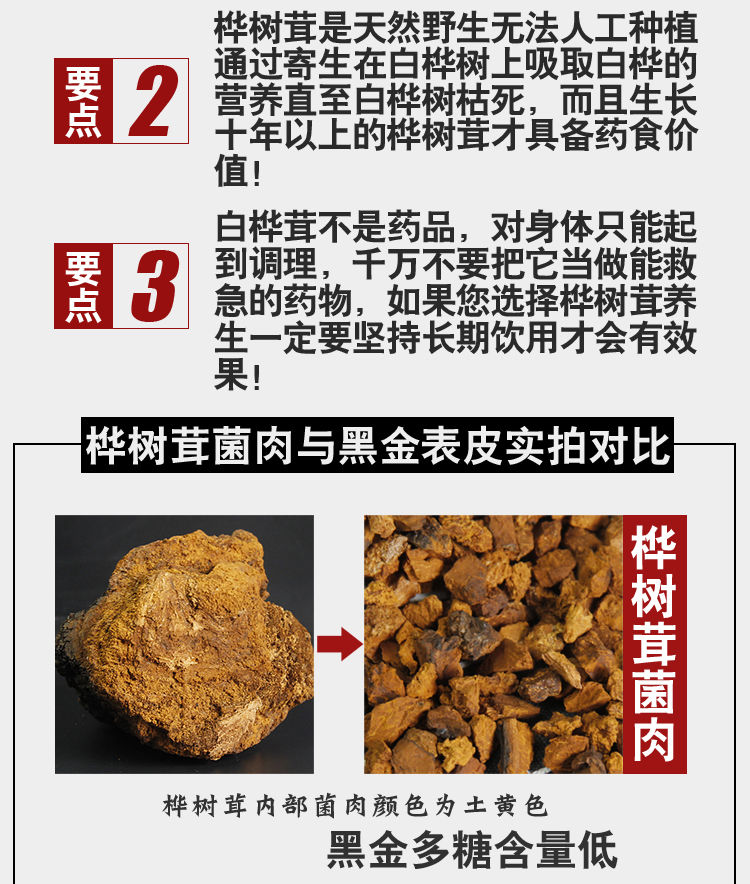桦树茸黑金颗粒俄罗斯白桦茸糖尿病三高桦褐孔菌桦树茸125克体验装