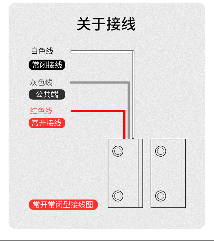 mc-38门磁开关有线门磁感应报警器木门窗户防盗器常开常闭可选 mc-31