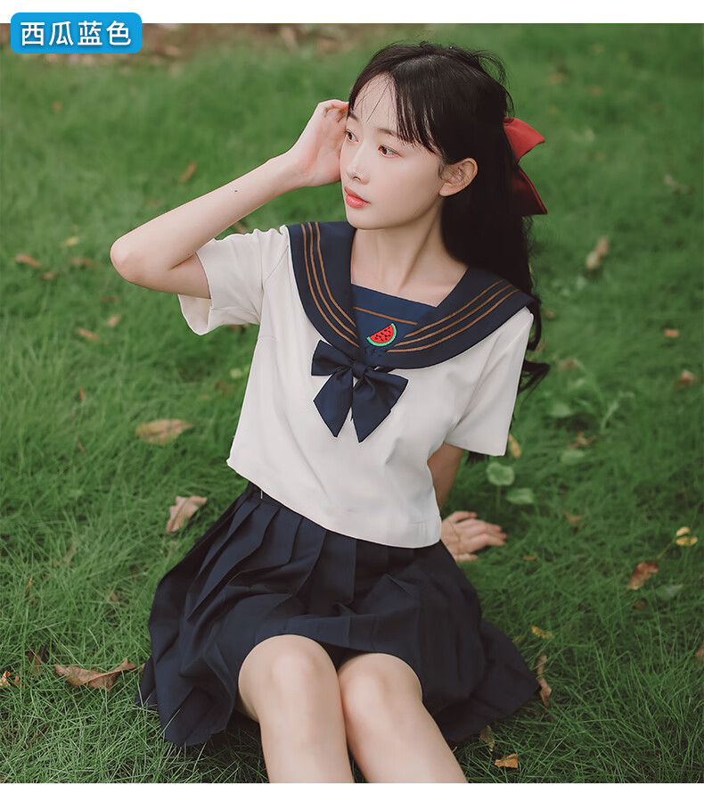 海军风连衣裙少女生jk制服套装裙子少女夏装2021年新款初中高中学生