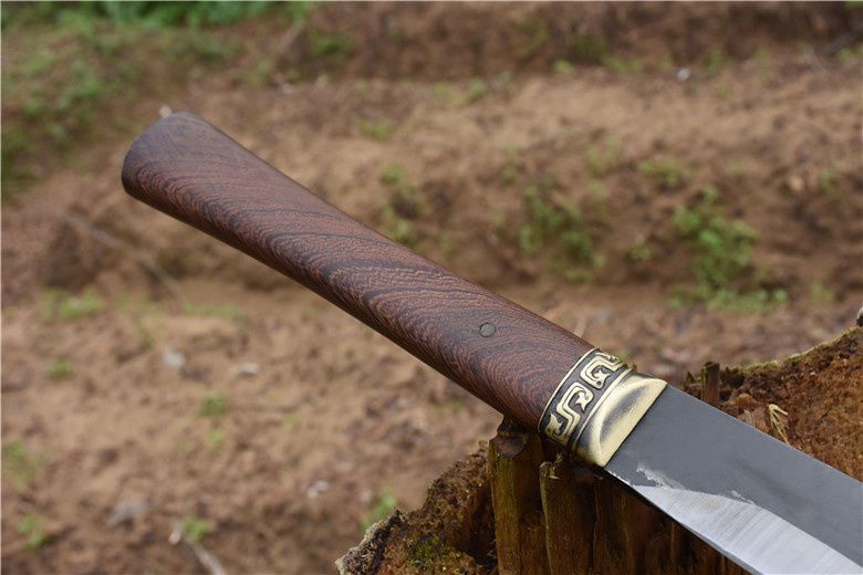 柴刀户外开路刀锰钢农用弯刀丛林长柄镰刀割草刀树刀 麒麟柴刀【图片