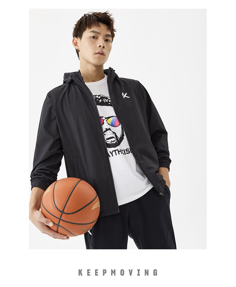 商场同款安踏运动外套kt汤普森男2021冬季新品连帽运动梭织开衫上衣