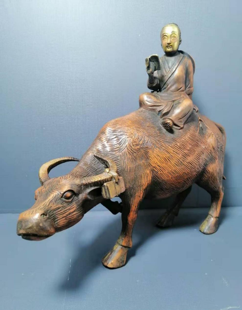 牧童骑牛摆件铜童子骑牛摆件牧童牛孺子生肖牛招家居风水铜器工艺礼品