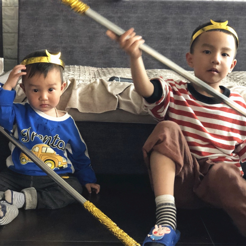 紧箍咒头戴6头箍齐天大圣孙悟空帽子成人金箍咒箍头饰金箍棒玩具 3个