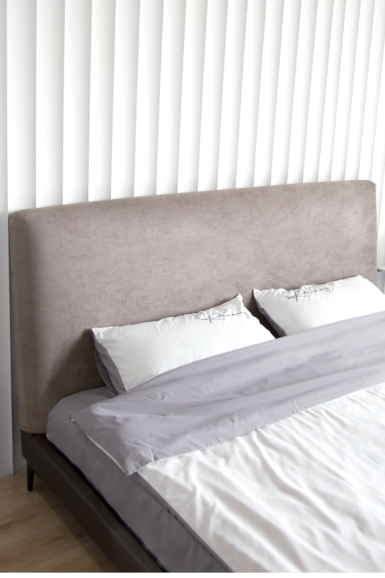 绒弹力床头罩床头套床背软包全包洗防尘通用套子 麂皮绒床头套-深灰