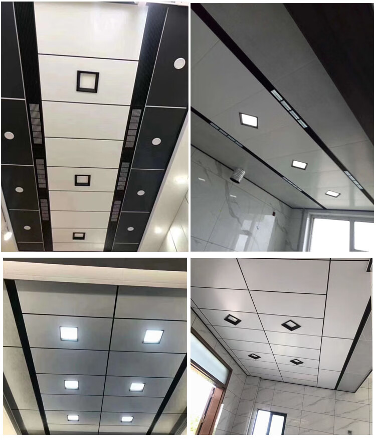 2022新款蜂窝板小方灯集成吊顶蜂窝大板led灯75x60黑色格栅嵌入式15