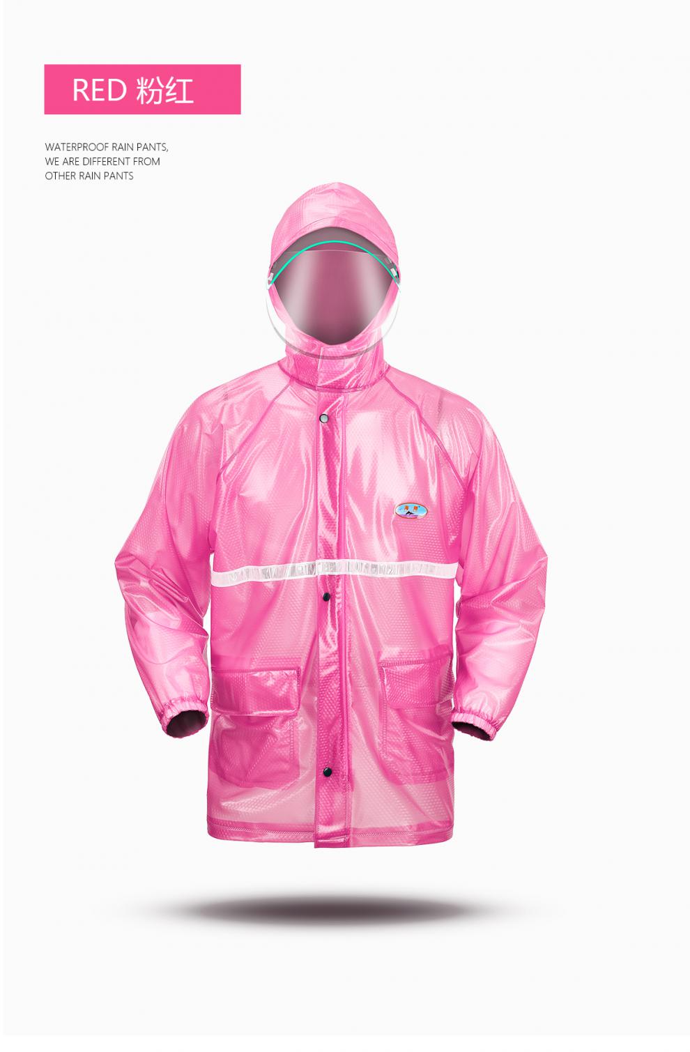 遮风挡雨单件上衣加厚防水外套塑料透明电动车男女成人防暴雨分体雨衣