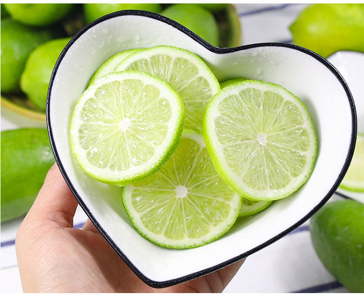 海南香水柠檬头青柠檬无籽多汁奶茶店专用新鲜水果批发柠檬片1斤约5个