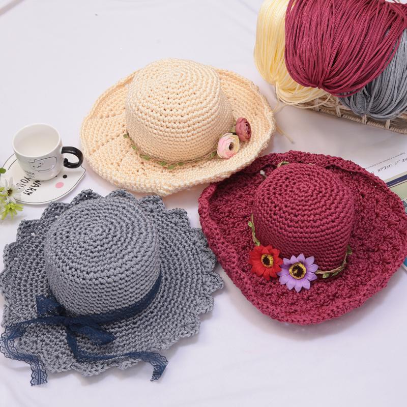 新品空心线轻体粗冰丝线钩帽子手工编织勾夏凉帽勾包亮丝线夏季空心线