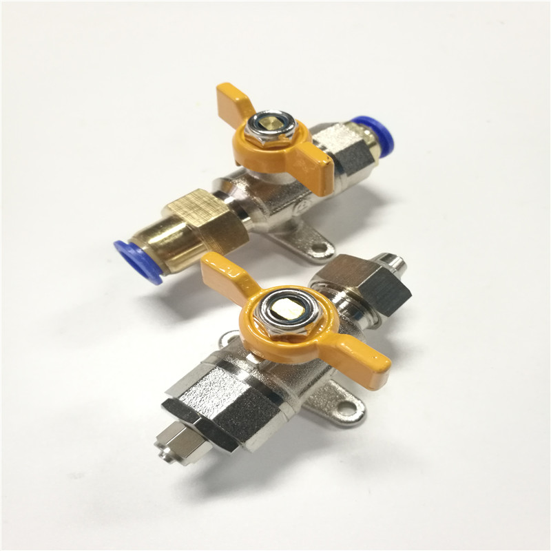 气泵气管球阀气阀带安装支架固定座pc快速接头阀门气阀开关定制带座锁