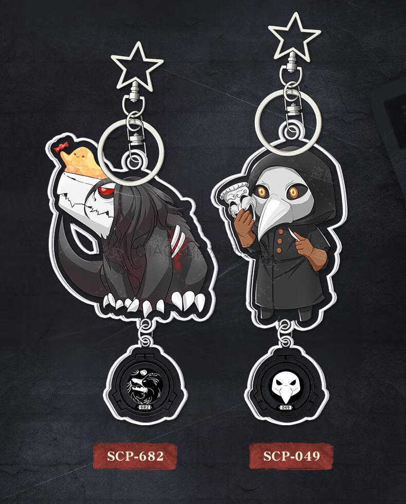 二次元scp基金会收容物档案173 049 682 166挂件动漫周边钥匙扣 scp卡