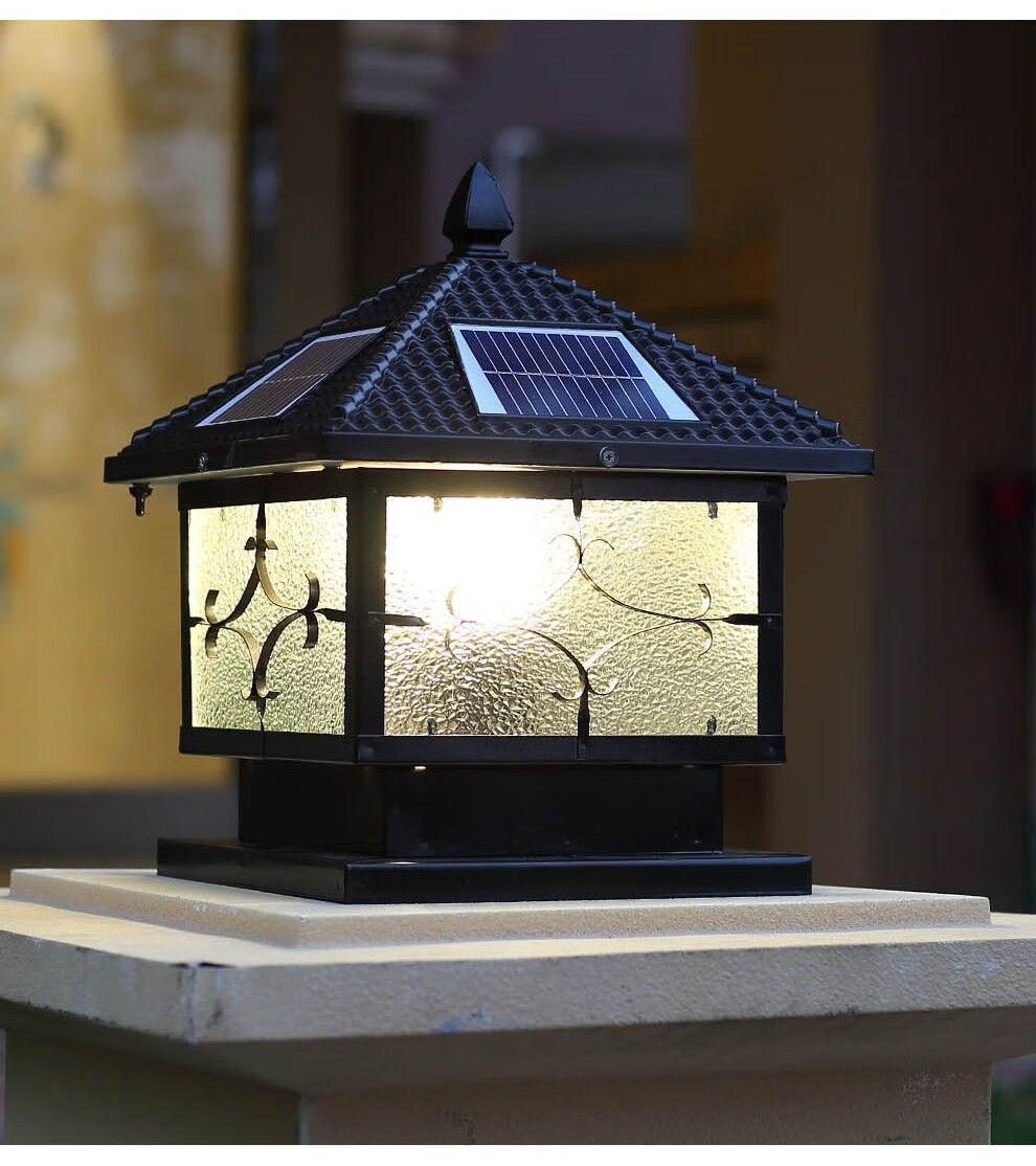 高端庭院灯太阳能柱头灯led户外防水庭院别墅墙头围墙