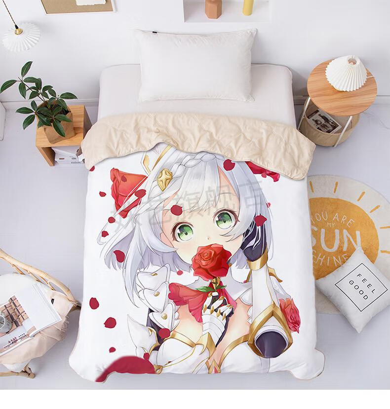 二次元空调被 定制冬季被子原神春秋被单人宿舍二次元被芯可莉刻晴