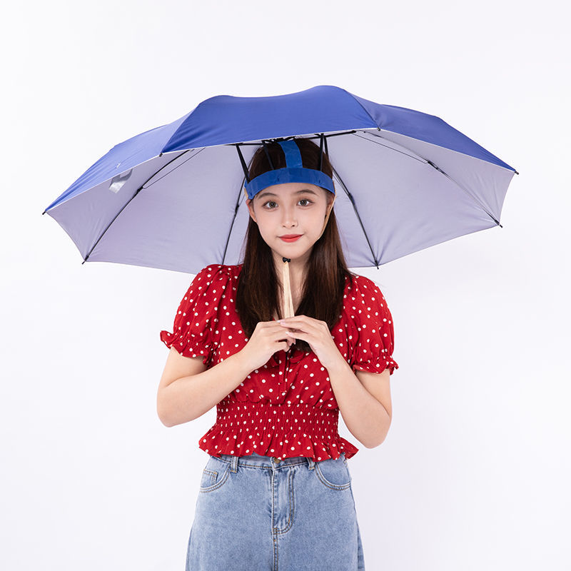 karond新品头戴雨伞伞帽头戴雨伞钓鱼伞采茶伞户外环卫斗笠伞加大三