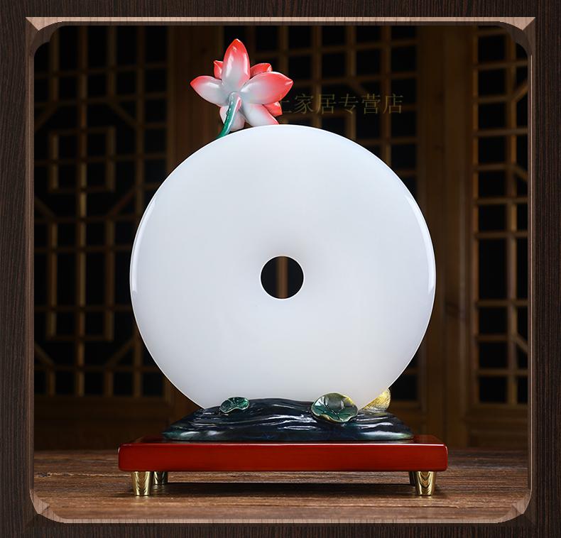 60百德莱大师设计高品质天然玉石平安扣摆件鸳鸯喜结连理结婚礼品送