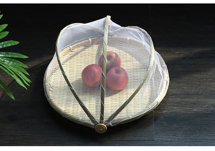 晒鱼神器 晒干笼 晒肉架家用菜神器晒鱼网竹编防苍蝇笼晾鱼干篮工具