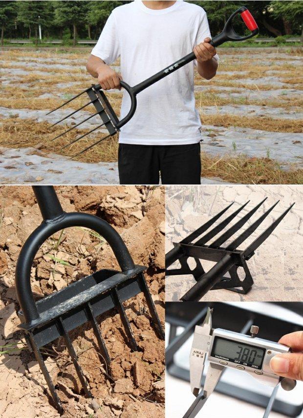 挖土翻地户外开荒工具深翻器耙子农用人工翻地松土叉锄头翻土神器