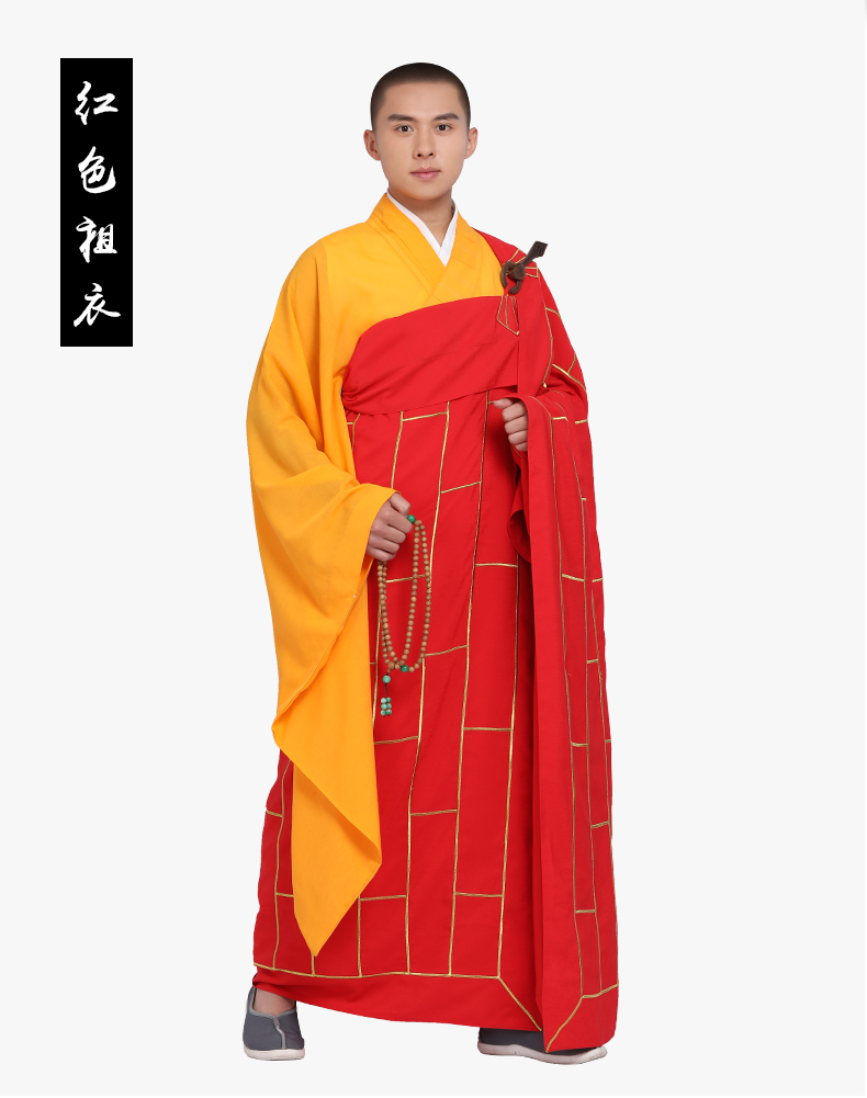 袈裟祖衣高工艺木勾环僧衣金线刺绣双层高僧师傅祖衣红色七忏衣红色七