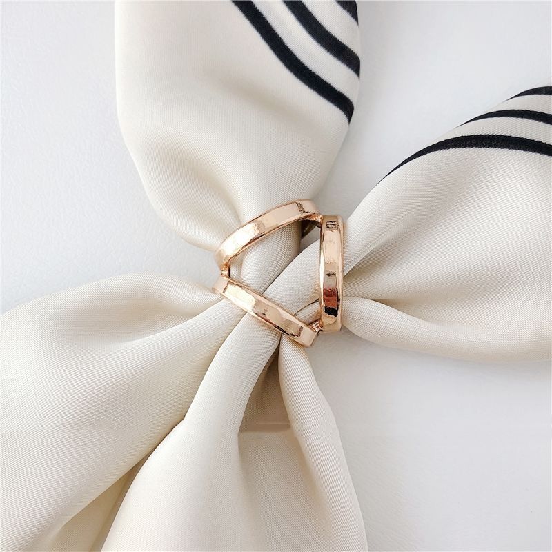 阖萱方巾扣丝巾扣珍珠扣三环扣日韩丝巾扣拱形金色水钻扣