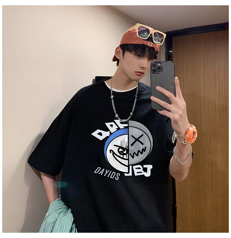 吴权湾小众设计感t恤酷酷风格男装黑暗系男oversize半袖港风文艺insxt