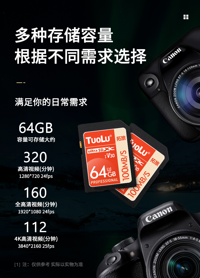 金士顿通用佳能相机内存sd卡128g储存卡m50200d二代600d60d数码mdng③