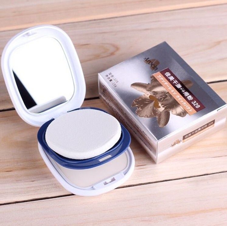 伊夏 专柜国货佳美粉饼 328#干湿两用定妆粉饼 象牙白控油保 2#自然肤