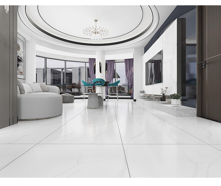背景墙瓷砖7501500简约客厅服装店柔光通体大理石别墅爵士白地砖