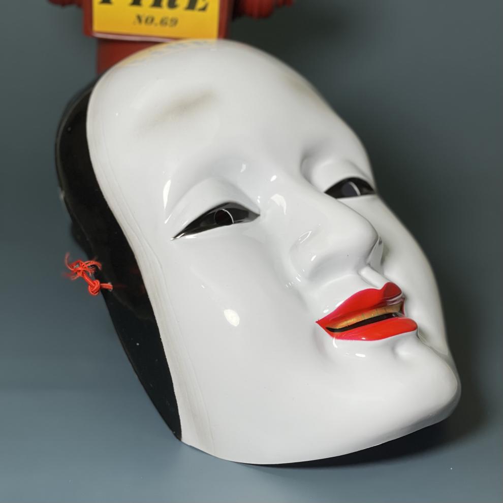 日本孙次郎小丑死神恐怖树脂面具能剧演出装饰万圣节密室布景道具pvc