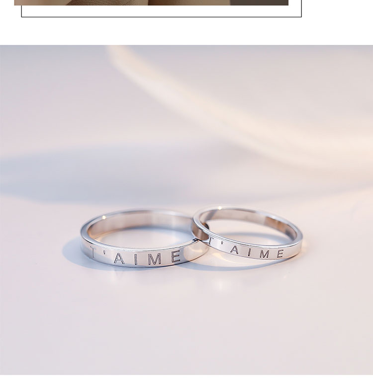 ck小情侣戒指男女一对小众设计感闭口情侣款轻奢刻字简约对戒生日礼物