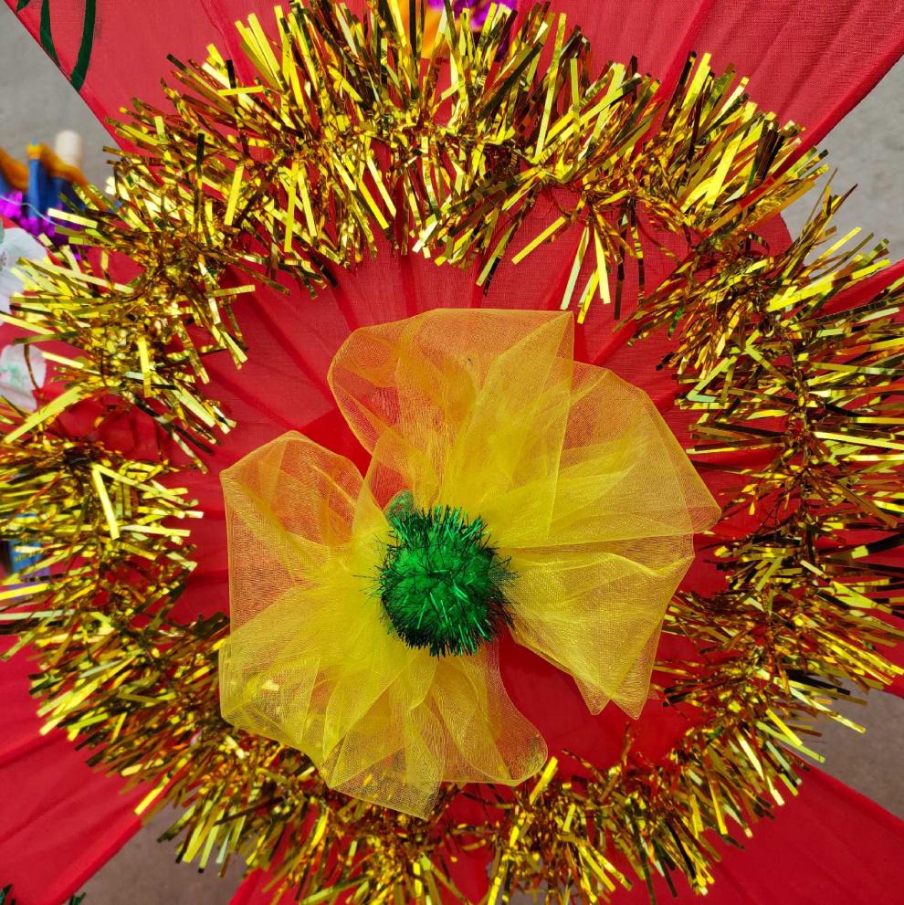 旺月岚山秧歌伞花伞花边舞蹈伞手花舞台表演道具健身工艺伞陕北秧歌伞