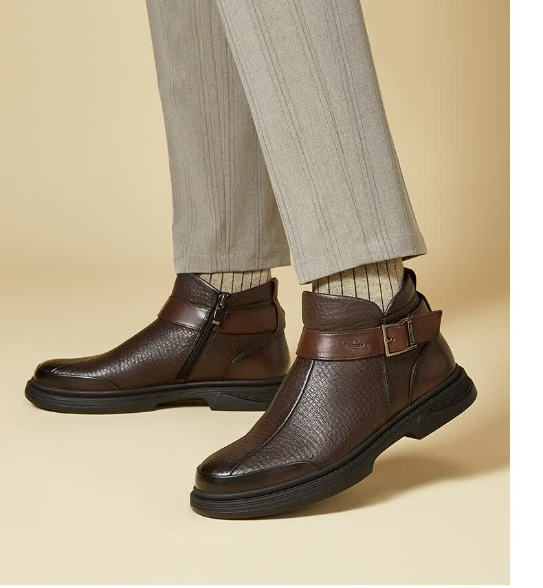 老爷车男鞋高帮切尔西靴男冬季新款休闲男靴英伦风短靴马丁靴男鞋子