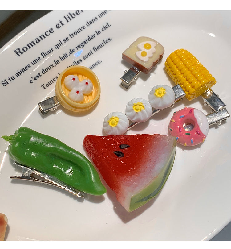 美芙仁仿真食物冰糖葫芦发夹个性创意小夹子发卡搞怪可爱侧边碎发夹