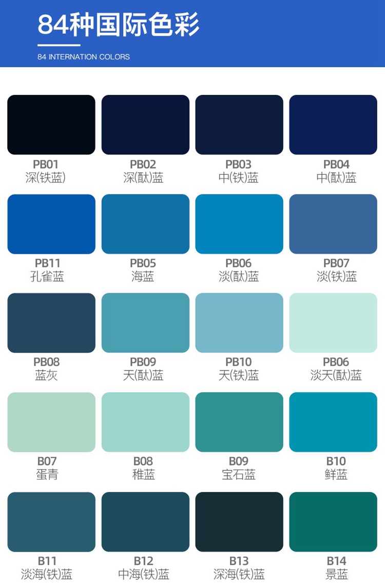 7 pb06淡(酞)蓝 gsb锈漆金属色修补漆 no.