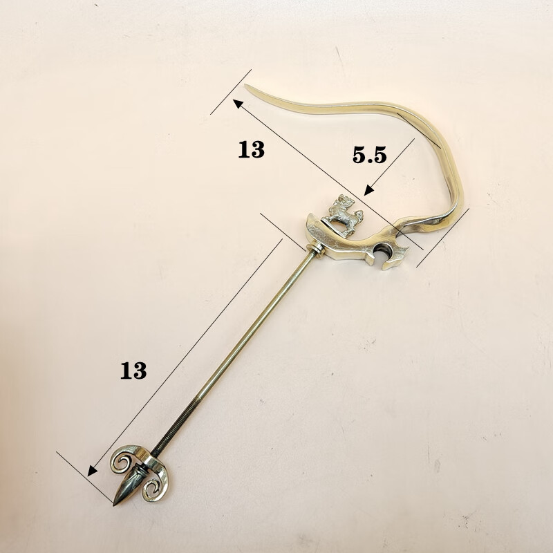 鸟笼挂钩精品 画眉笼笼钩百灵笼黄铜钩画眉鸟笼黄铜笼钩麒麟狮子倒钩