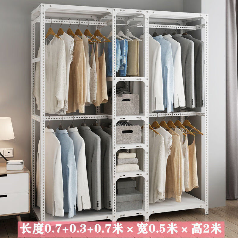 衣柜钢架结构兴旺角钢衣柜角钢衣架简易衣柜组装租房家用落地定做衣服