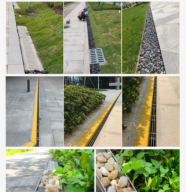 新型厨房水沟盖板水沟成品树脂排水沟u型槽菜场花园厨房盖板排水