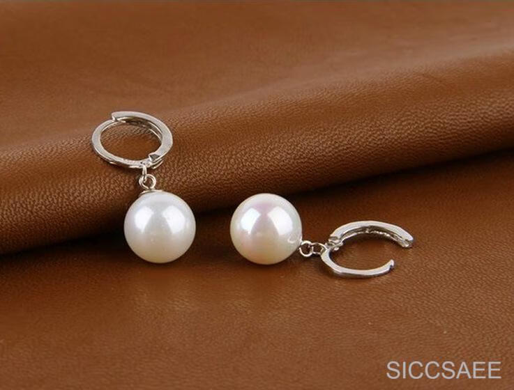 siccsaee 韩国饰品s925银珍珠耳钉两用宋慧乔同款耳环女耳扣银饰耳饰