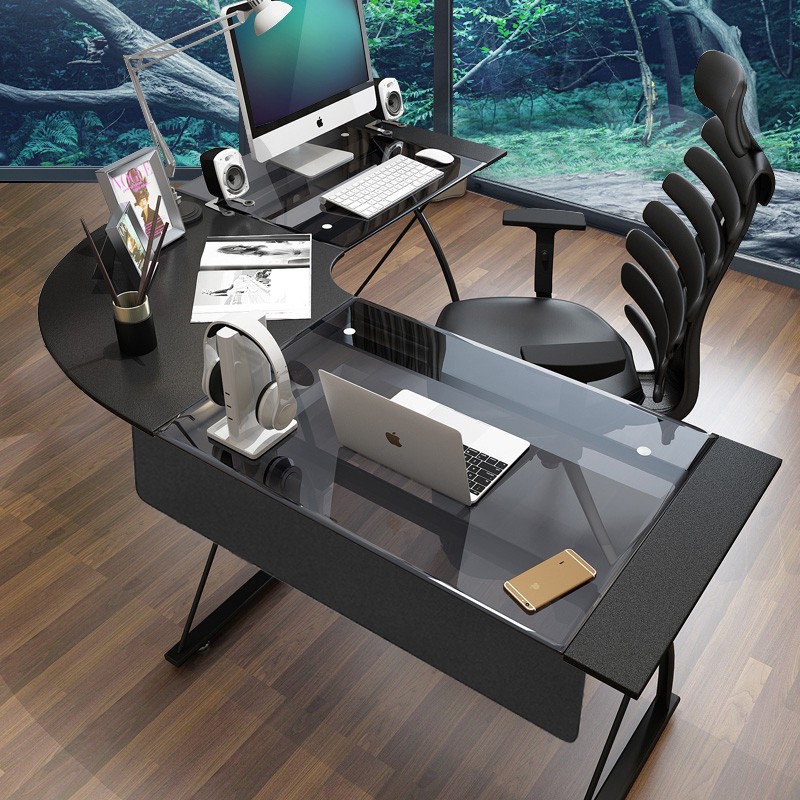 爱特屋电竞游戏桌双人大桌面台式电脑座舱一体式电动升降桌科技感n4桌