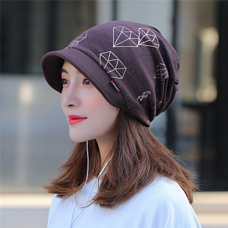 光头帽包头帽女士春秋季薄款月子帽时尚韩版百搭潮棉质针织光头帽子