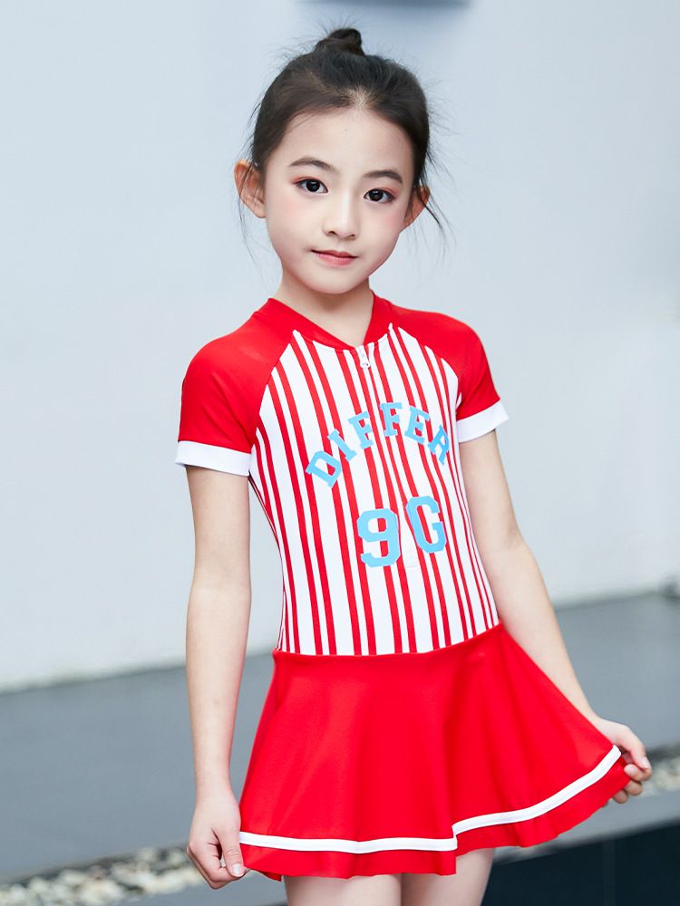 衣8中大童公主裙式10小女孩泳装套装12岁15粉色泳衣l建议身高90100cm