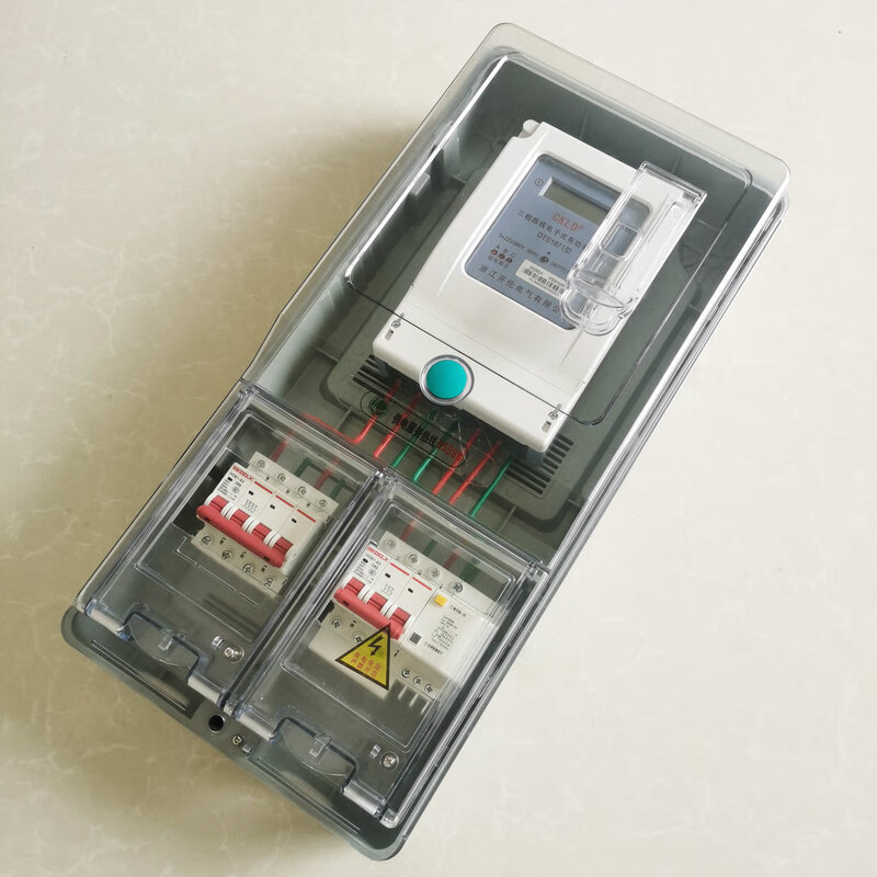灏纫傲 透明电表箱单柜 透明三相1户电表箱套装 华立三相四线电表盒