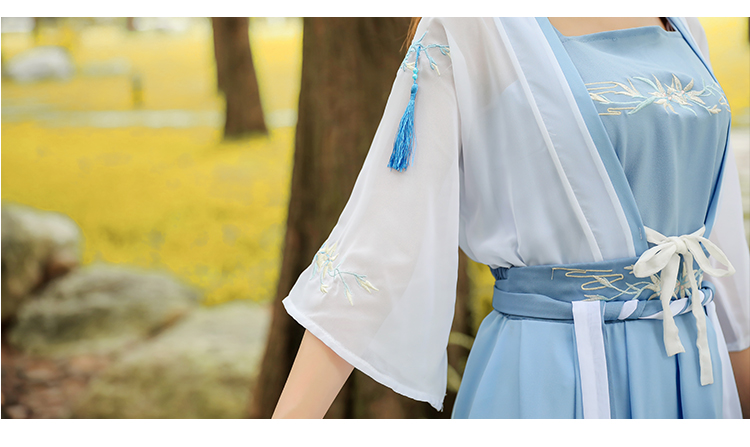 改良汉服女夏日常短裙古风汉素服学生装古装上衣子中