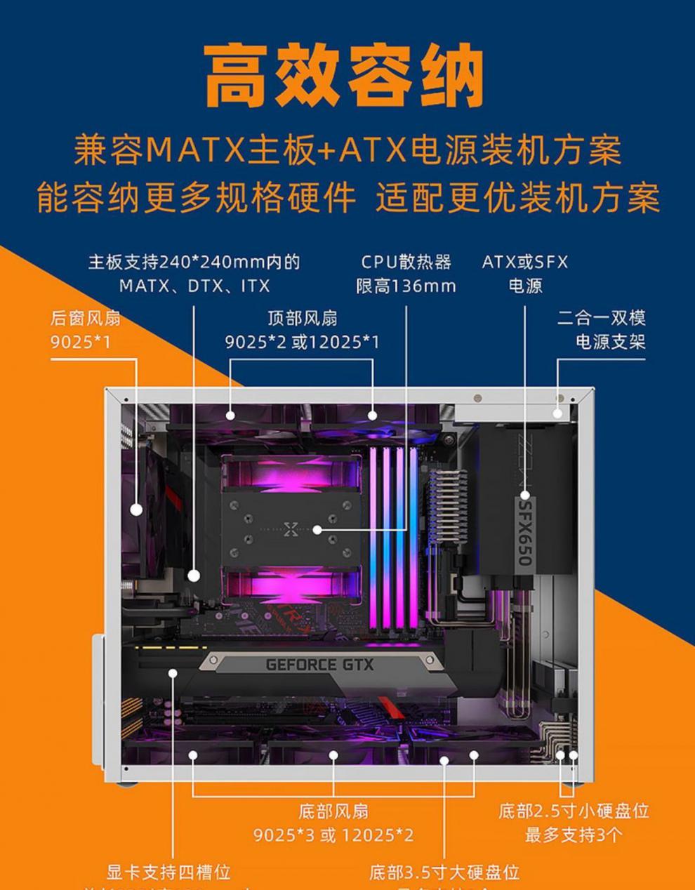 小喆c2p 纯白机箱小喆优品小喆c2matx itx小迷你玻璃侧透电脑主机直插