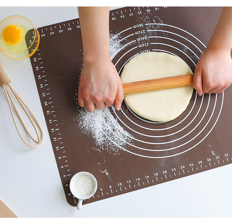 日式加厚揉面垫擀面垫家用大号硅胶烘焙垫防滑不粘和面板面包垫案板