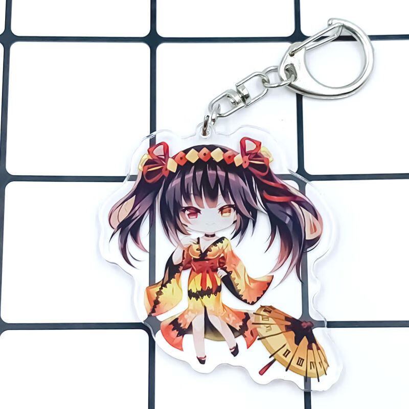 新款钥匙扣吊坠约会大作战狂三四糸乃和服款挂件双面夹层一件 霞之丘