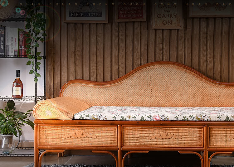 家天然真藤贵妃椅床藤椅休闲椅藤沙发躺椅睡床美人塌懒人简约编织藤